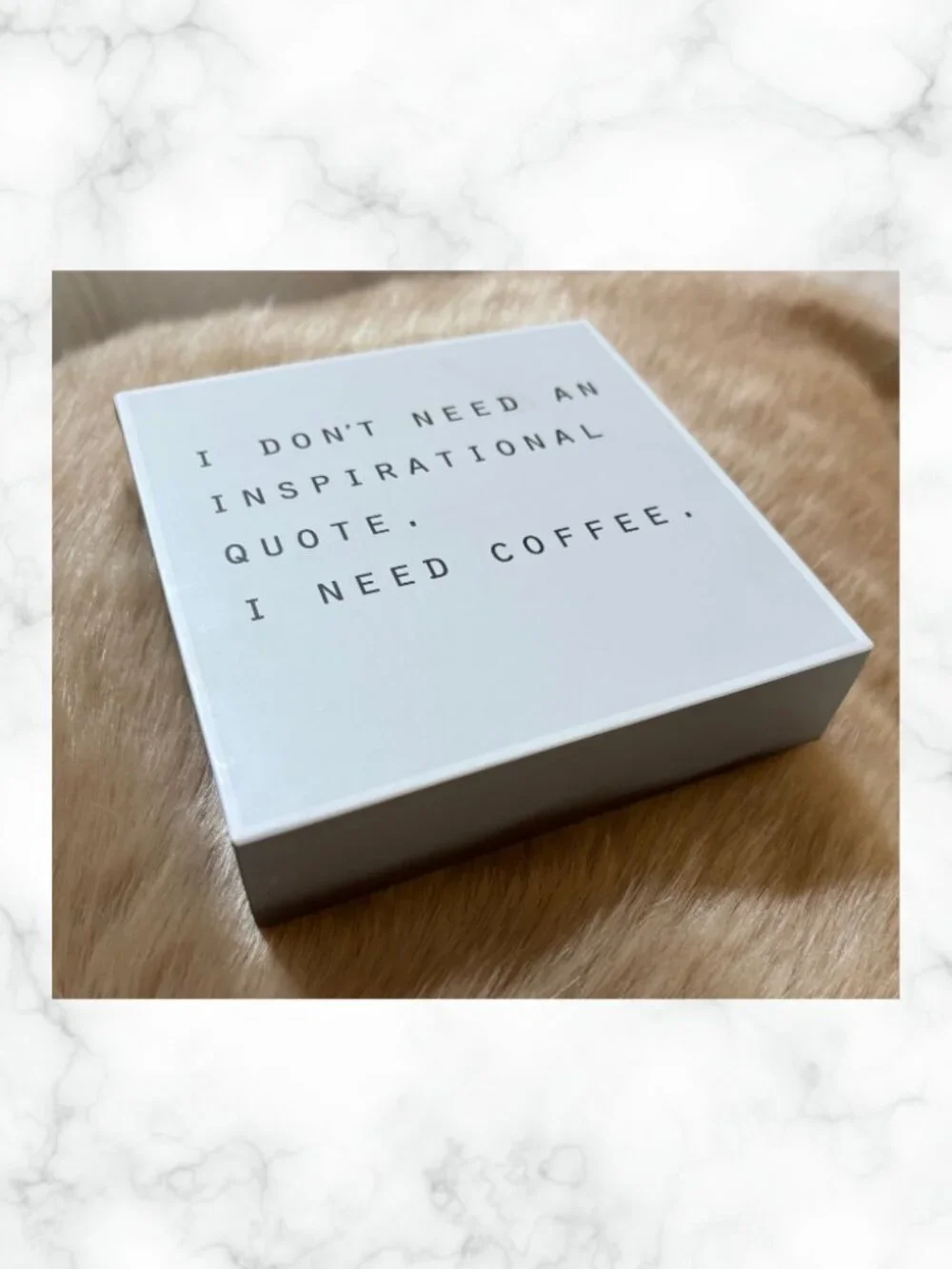 Coffee Box Sign I Need Coffee Quote Minimalist Kitchen Decor Farmhouse